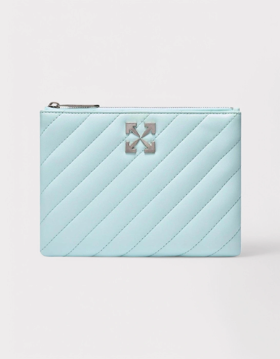 Off White Blue Jackhammer Flat Pouch Leather Bag, 3 of 2