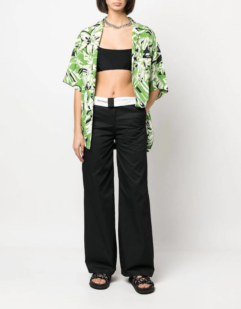 Reversed Wasitband Chino Pants Black