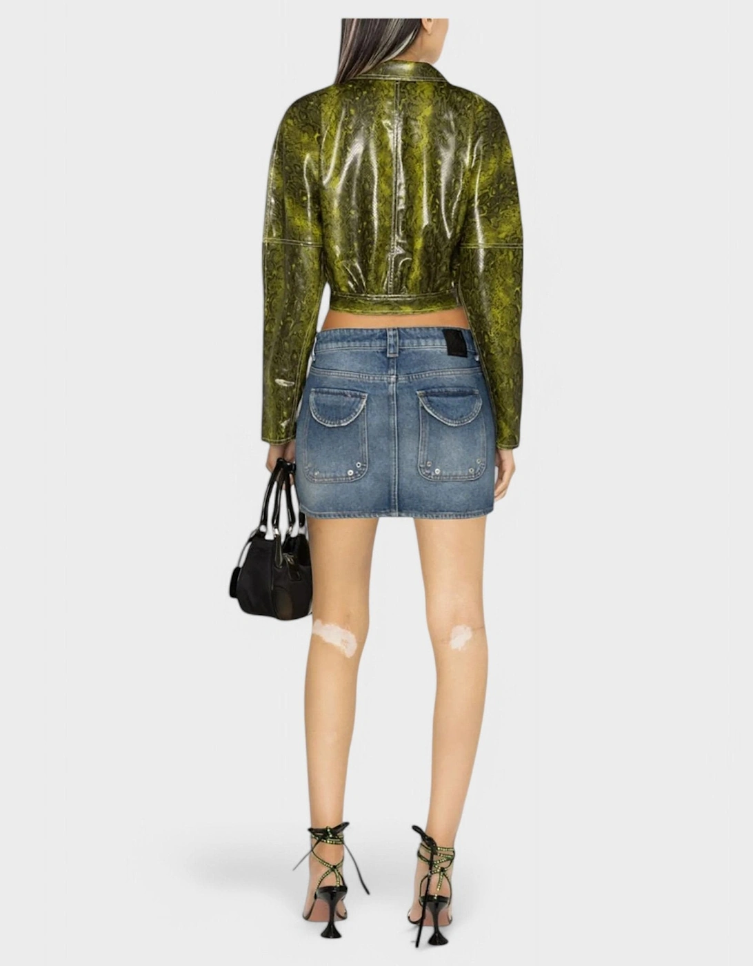 Logo-Patch Denim Mini Skirt Blue