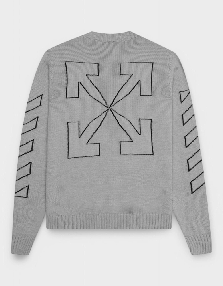 Diag Outline Knit Crewneck 'Medium Grey/Black'