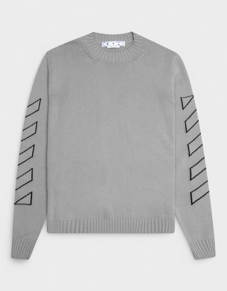 Diag Outline Knit Crewneck 'Medium Grey/Black'