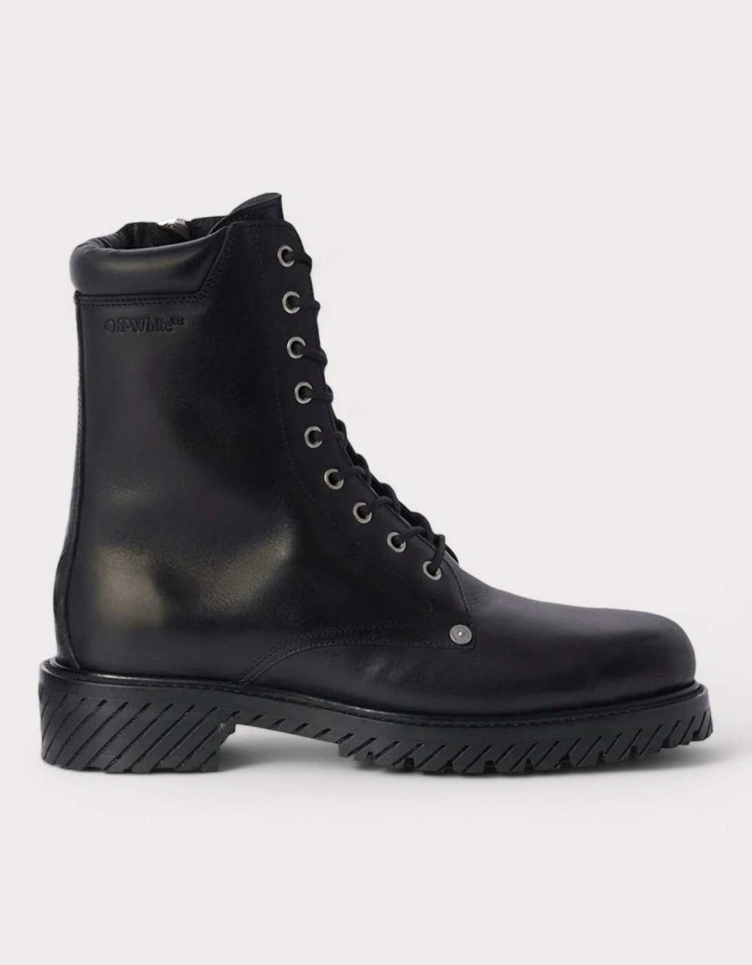 Off-White Men's Black Diag Lace-Up Combat Boot 'Black' - : Size 8