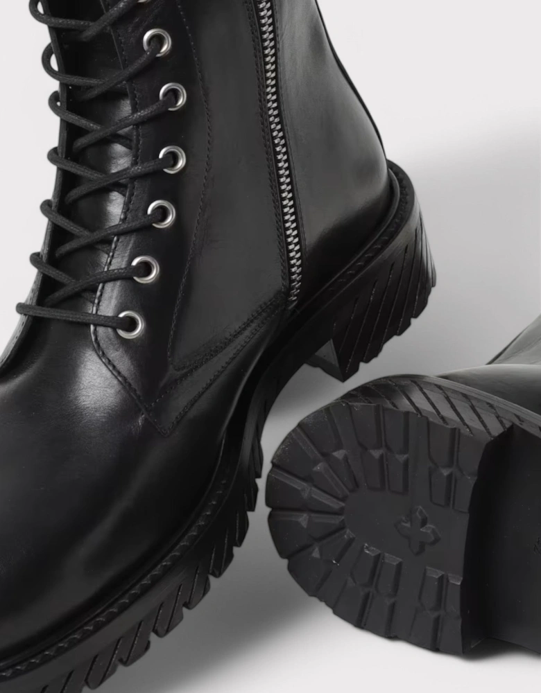 Diag Lace-Up Combat Boot 'Black'