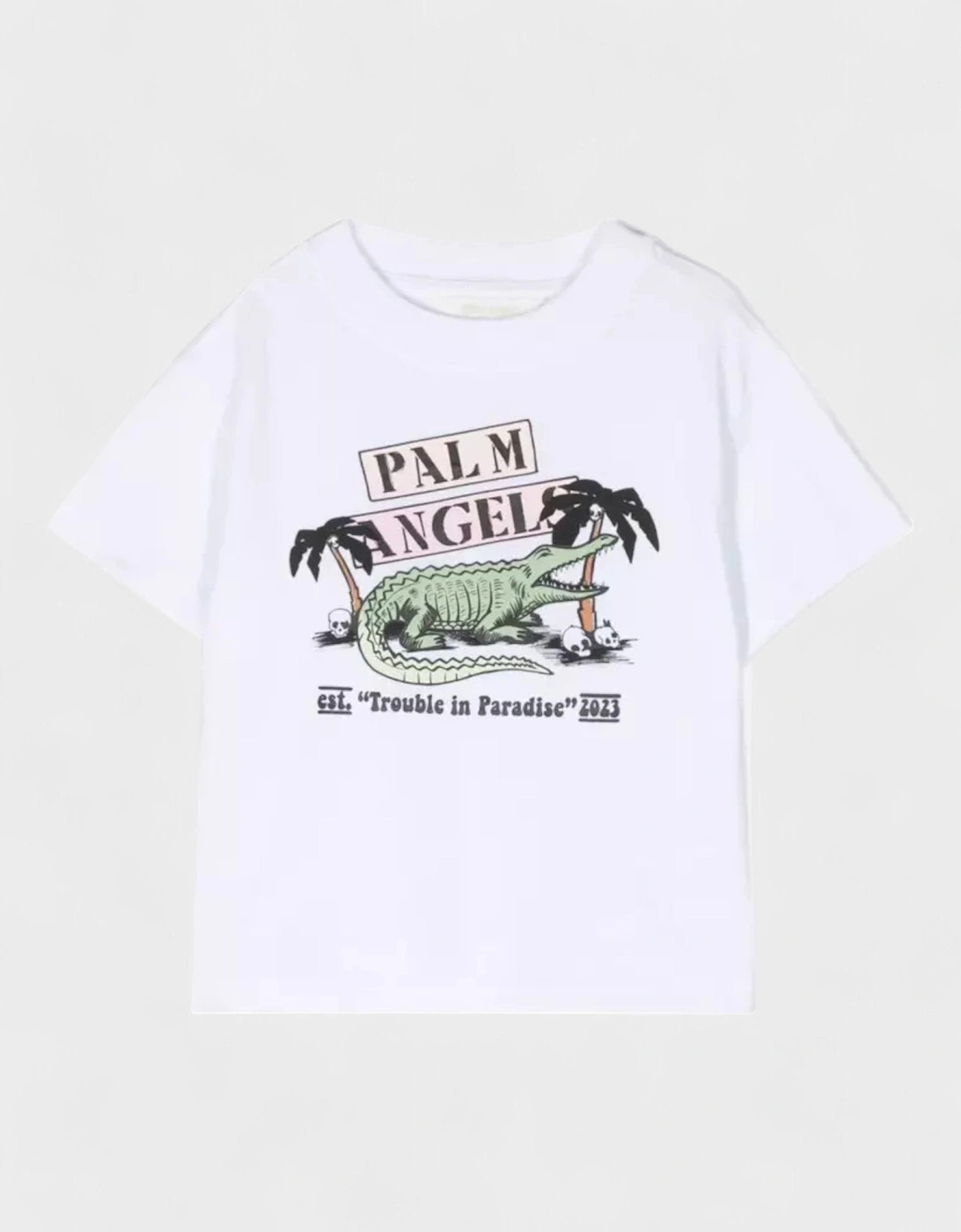 Boys Croco Trouble T Shirt White, 4 of 3