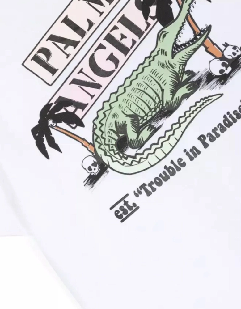 Boys Croco Trouble T Shirt White