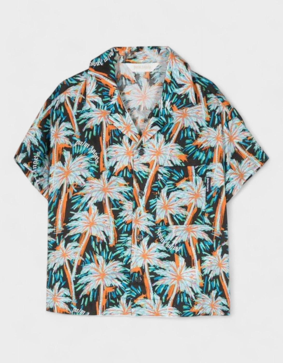 Boys All Over Print Palms Bowling Shirt Green, 4 of 3