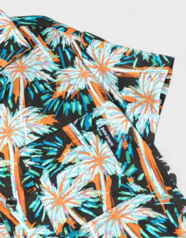 Boys All Over Print Palms Bowling Shirt Green
