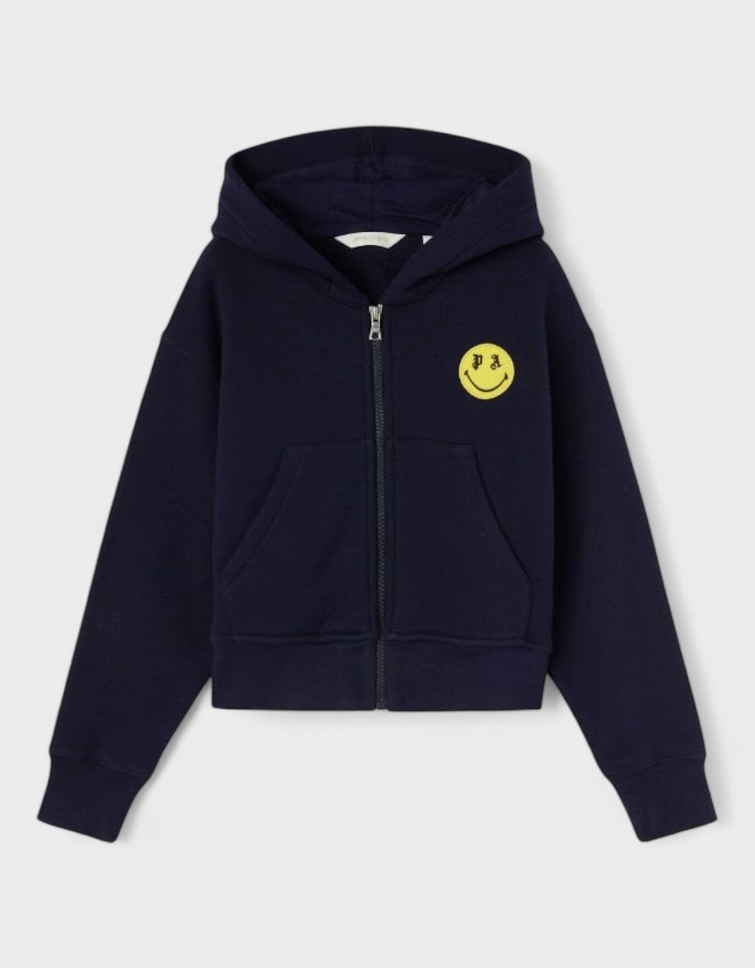 Boys Smiley Bear Zip Hoodie Navy Blue