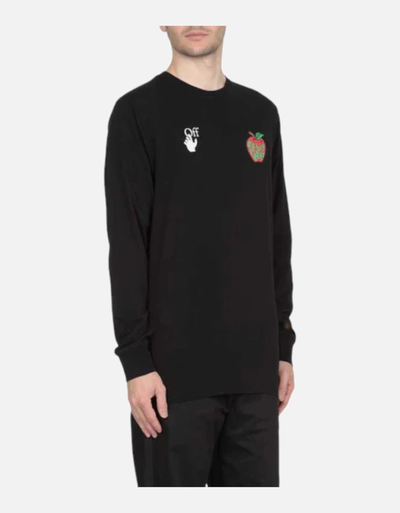 White Snake Mock Neck Long Sleeve T-Shirt