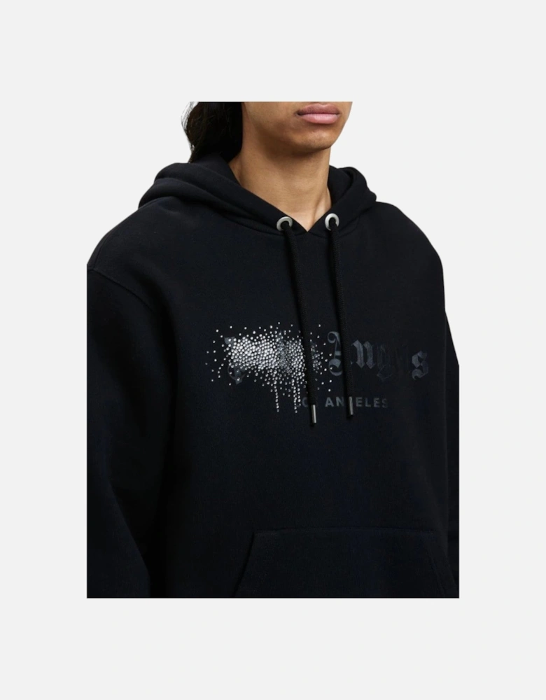 Rhinestone Sprayed Hoodie Black/Black