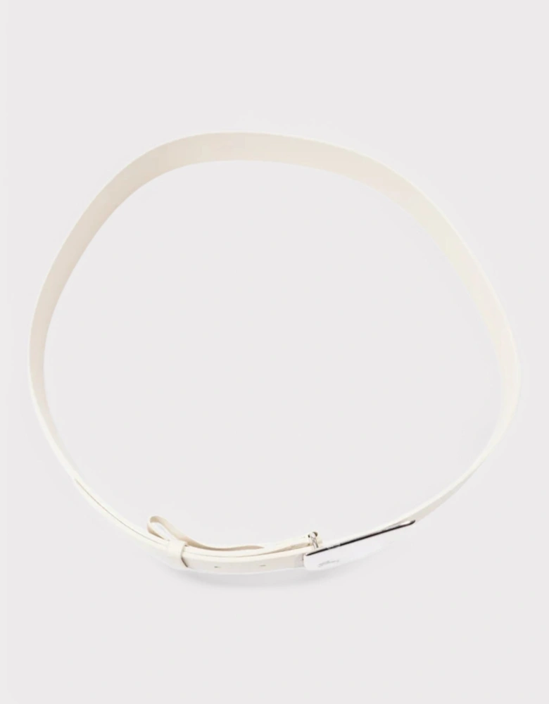 Shield Belt Soap Leather Cream White / Silver