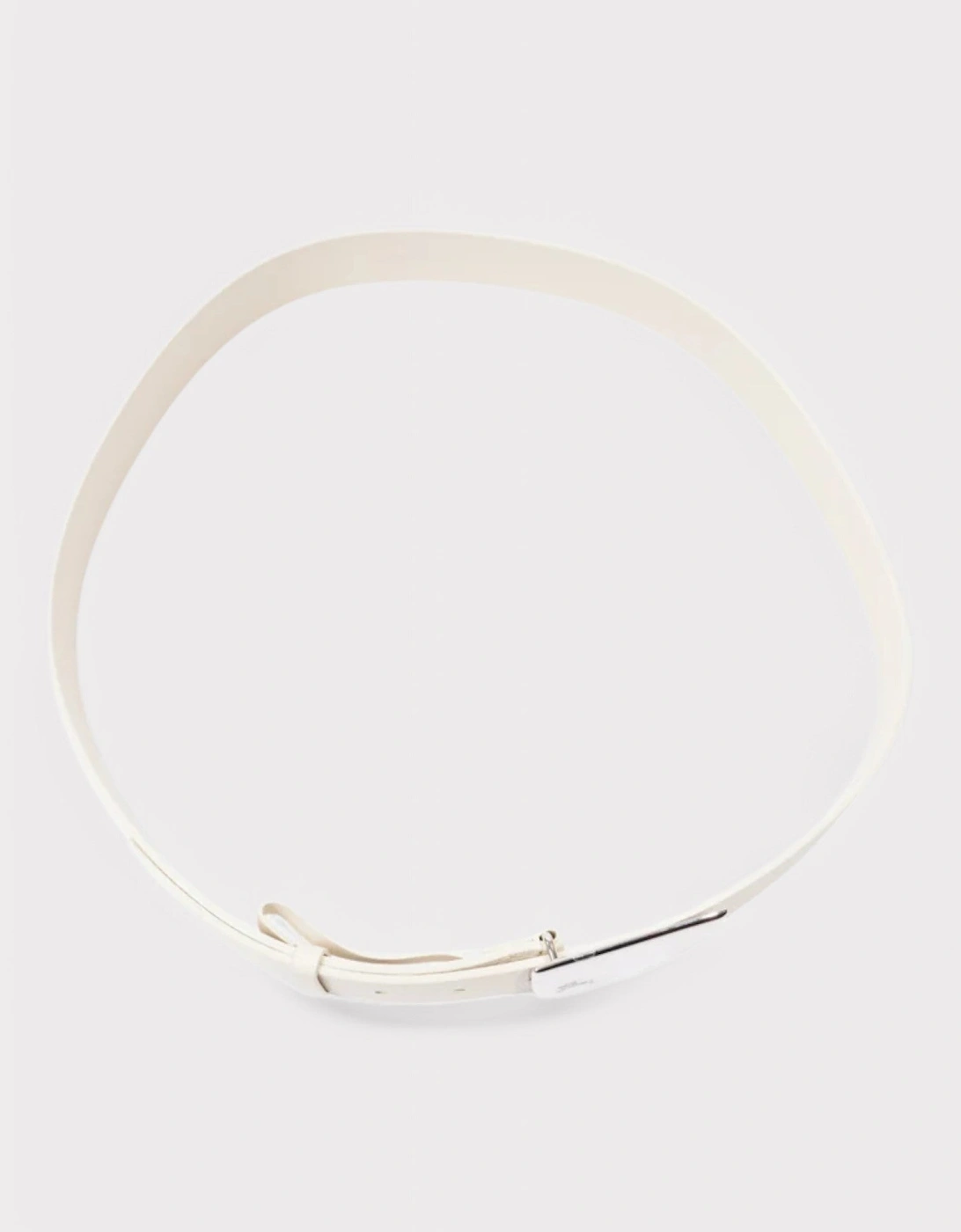 Shield Belt Soap Leather Cream White / Silver