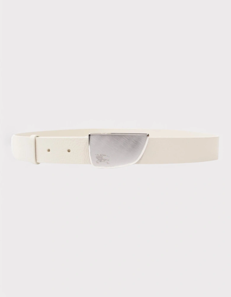 Shield Belt Soap Leather Cream White / Silver