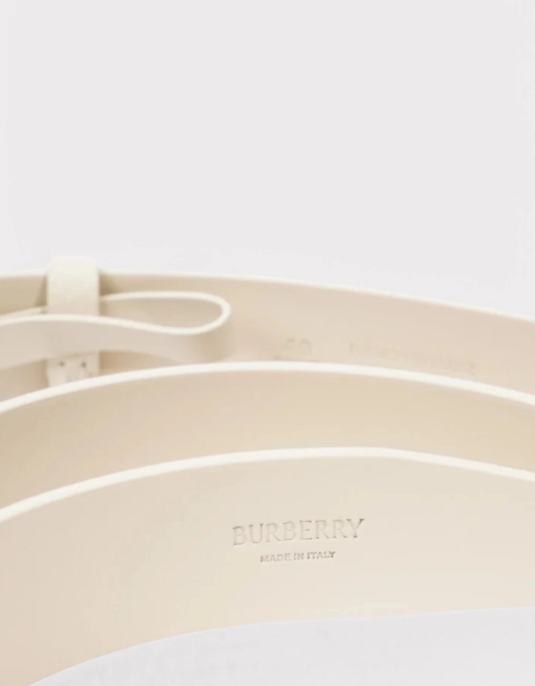 Shield Belt Soap Leather Cream White / Silver