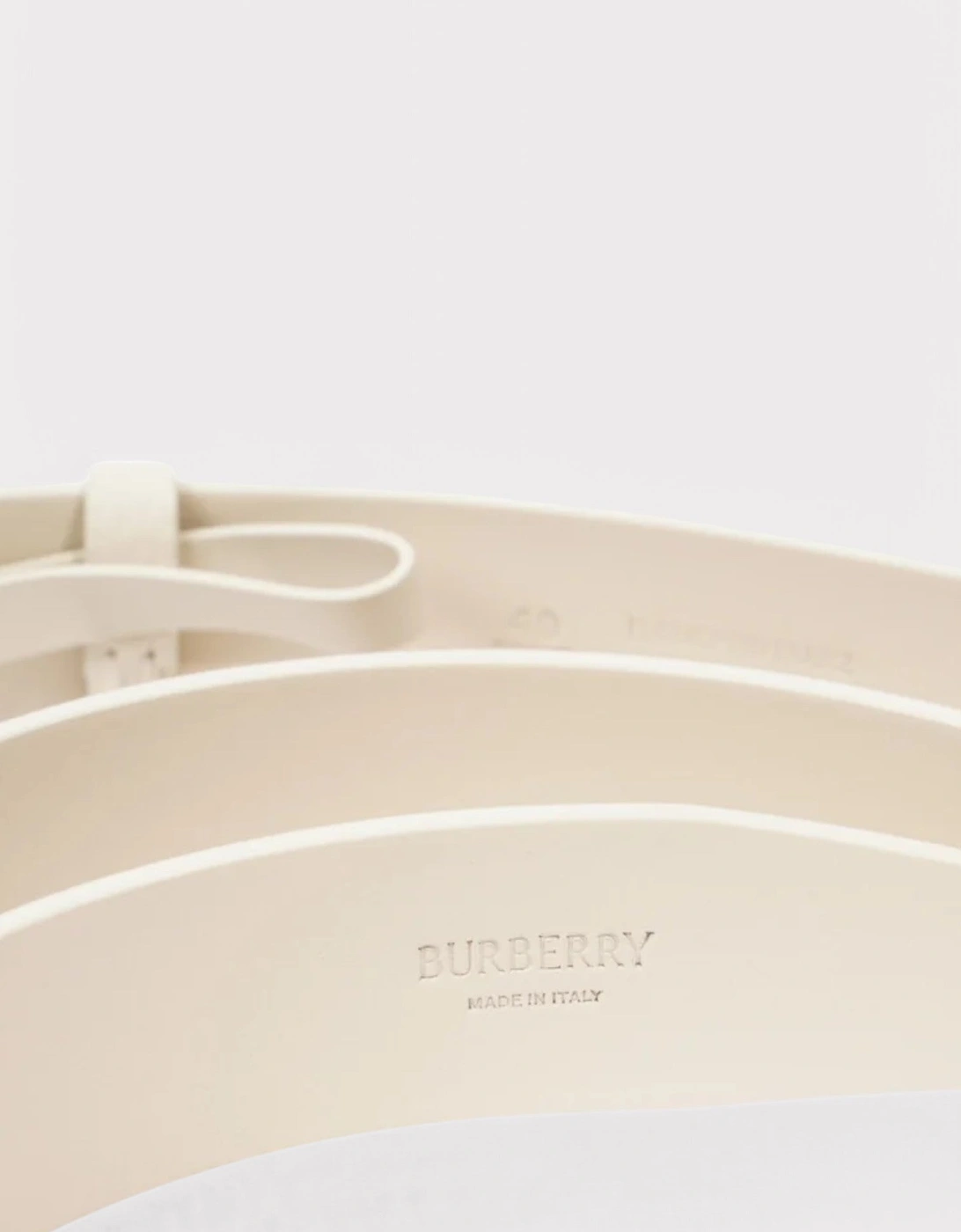 Shield Belt Soap Leather Cream White / Silver