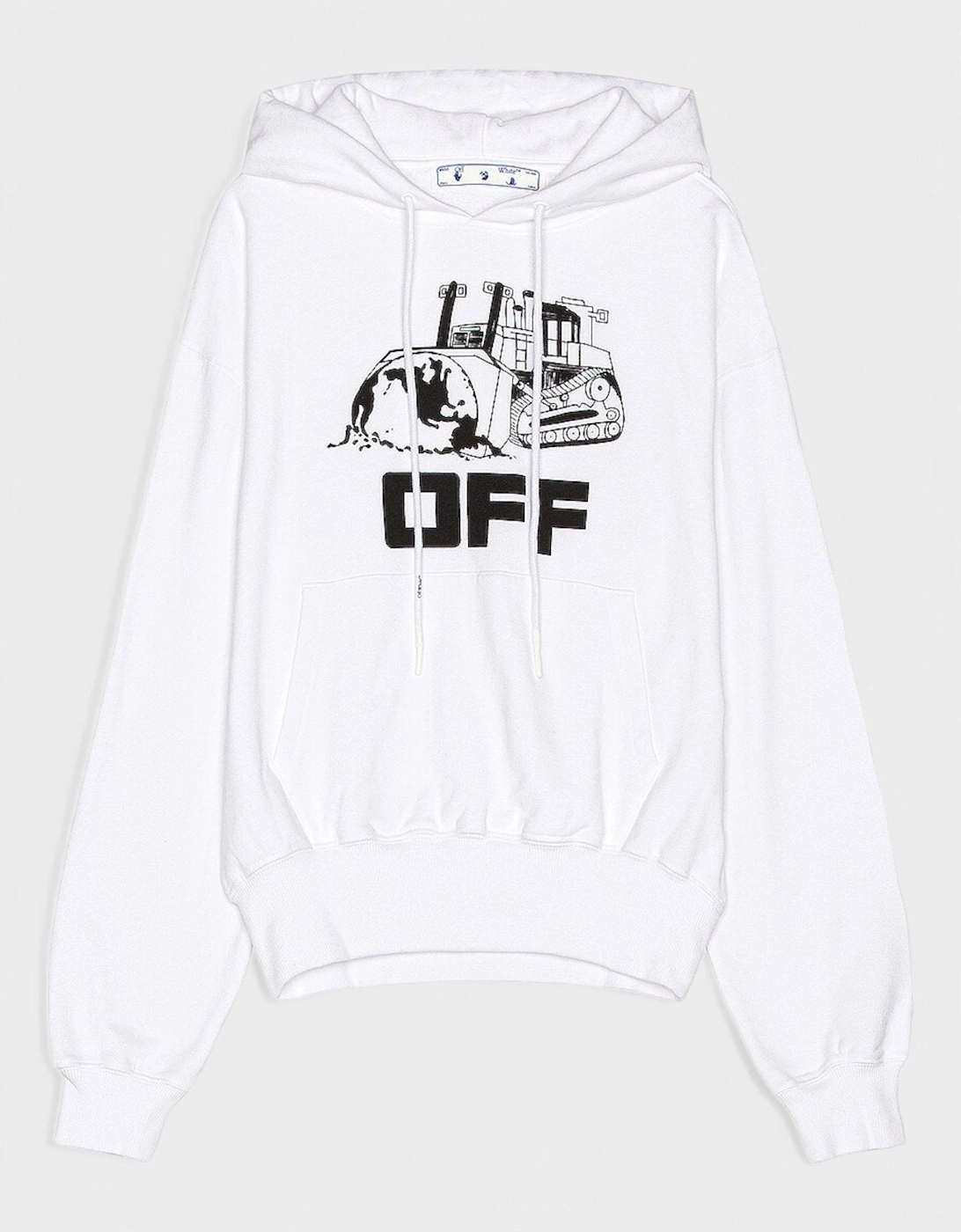 Oversized Fit World Catepilla Print Hoodie White