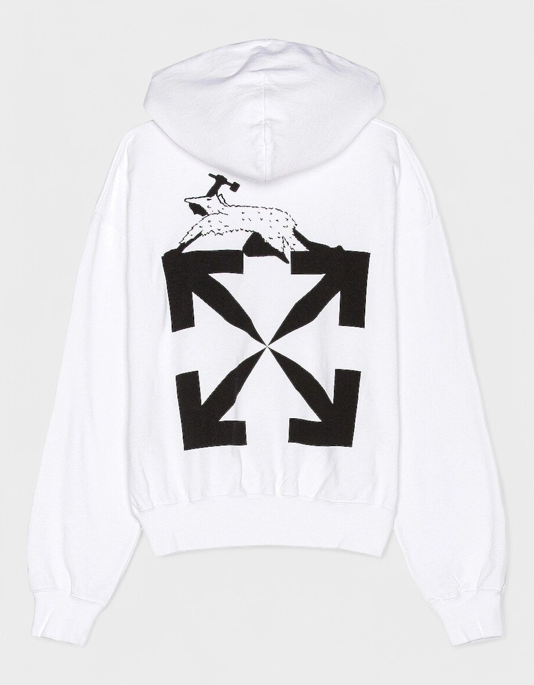 Oversized Fit World Catepilla Print Hoodie White, 3 of 2