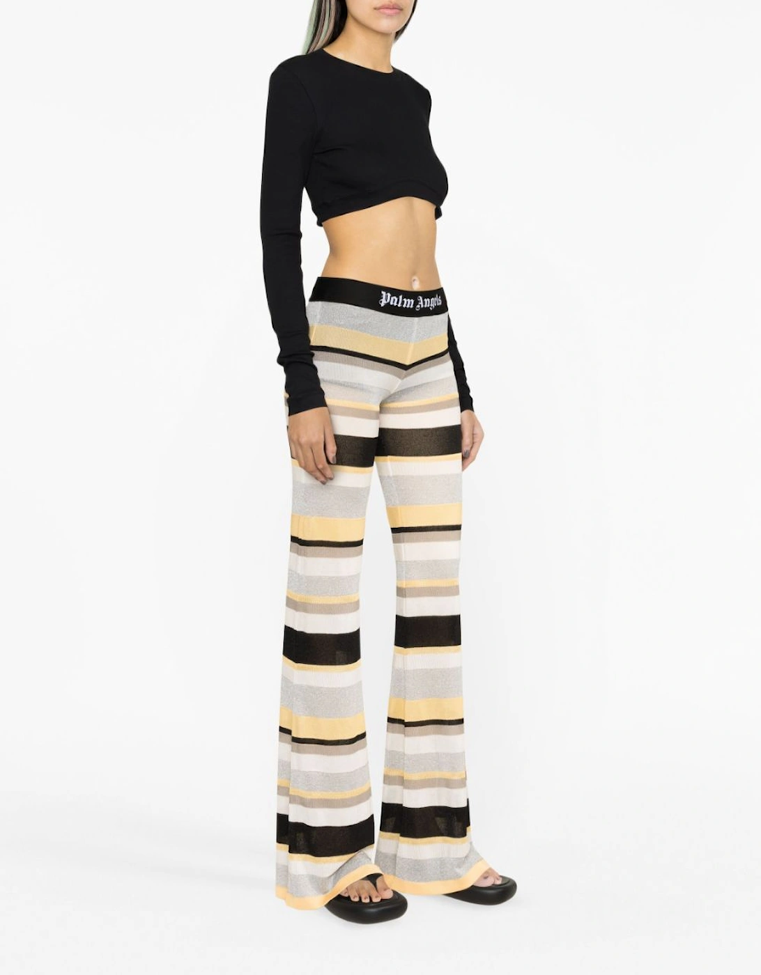 Fitted Ribbed Long Sleeve Tee Black