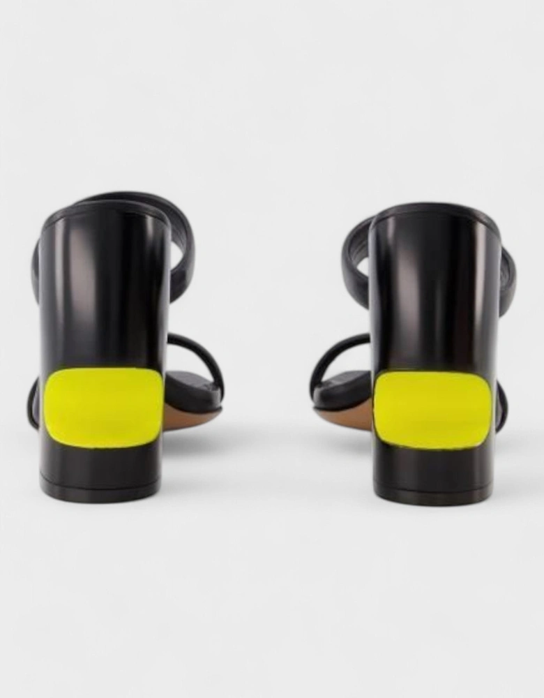 Pop Bulky Nappa Mule Black Yellow