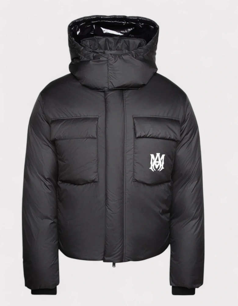 Hooded Down Puffer Jacket Black M