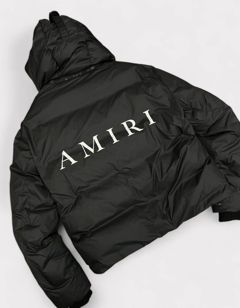 Hooded Down Puffer Jacket Black M