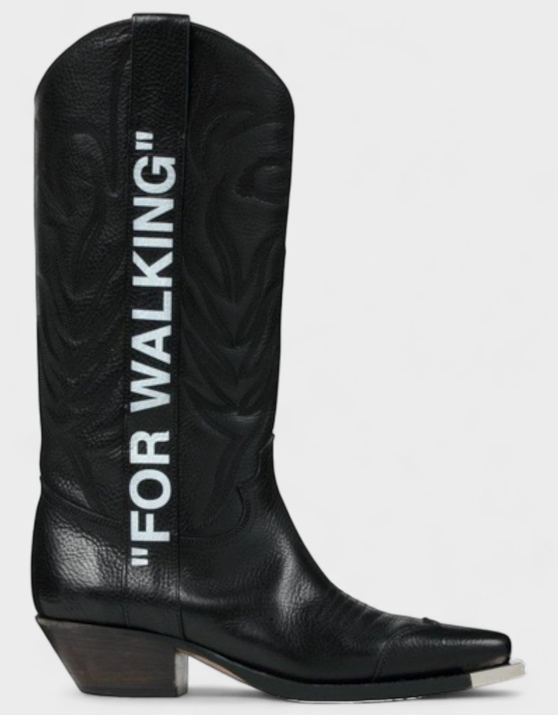 For Walking Leather Western Boots Black, 4 of 3