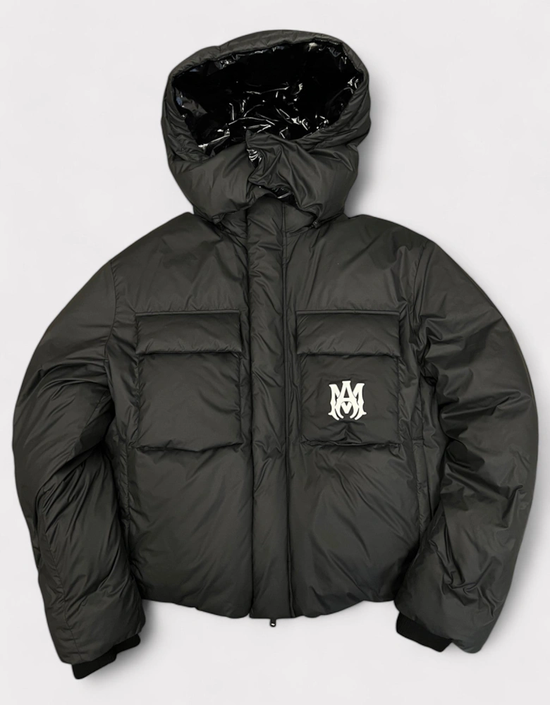 Hooded Down Puffer Jacket Black M