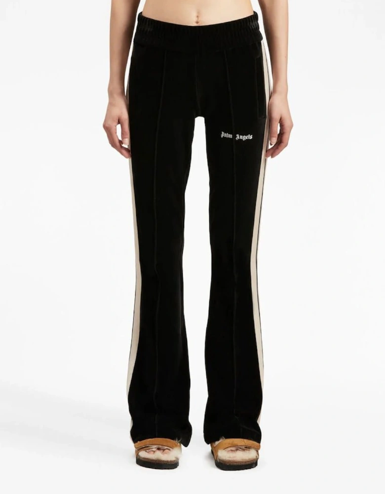 Velvet Flare Track Pants Black