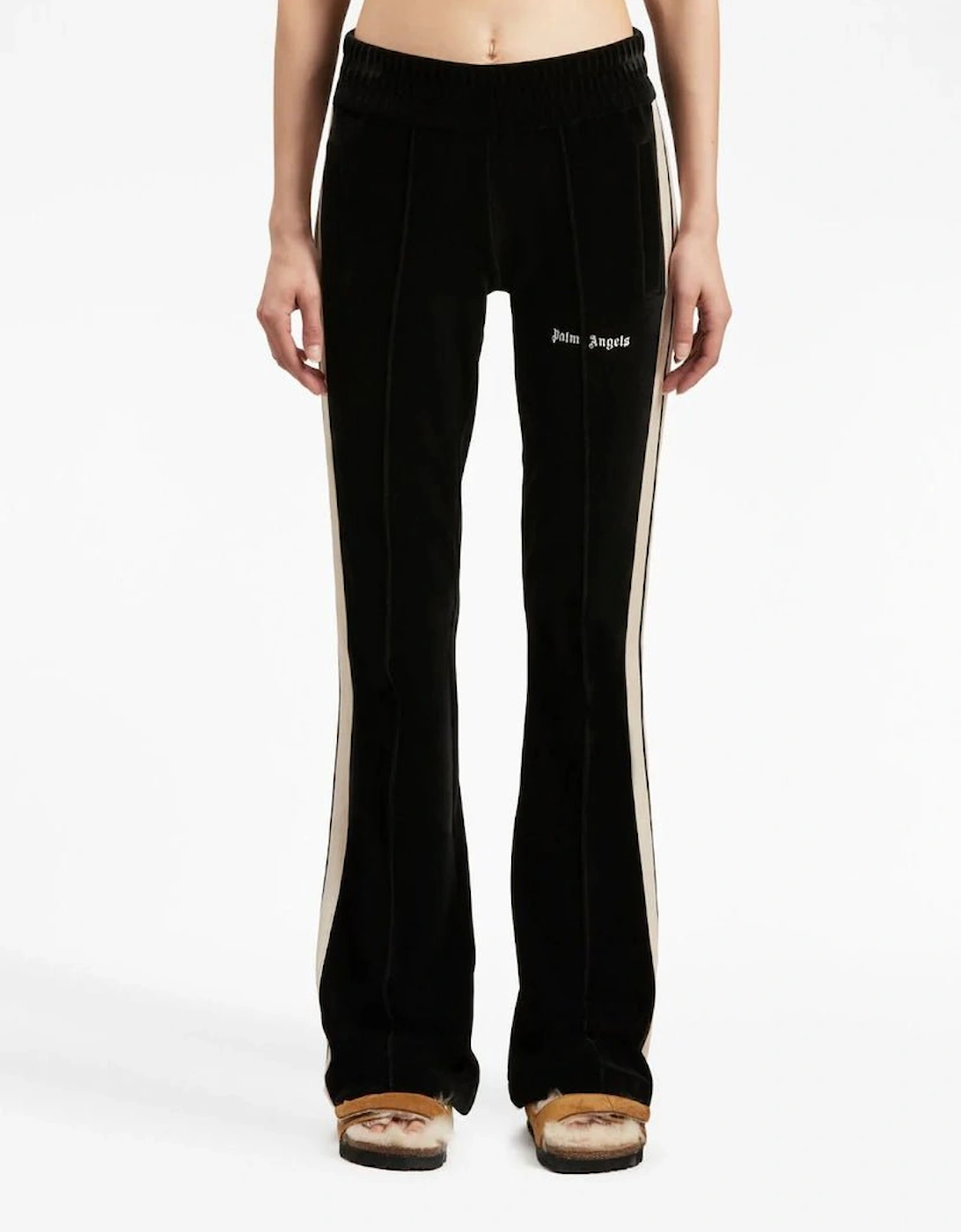 Velvet Flare Track Pants Black