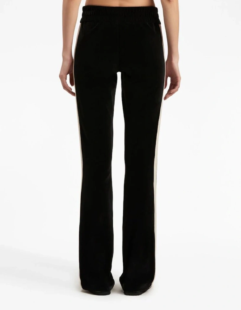 Velvet Flare Track Pants Black