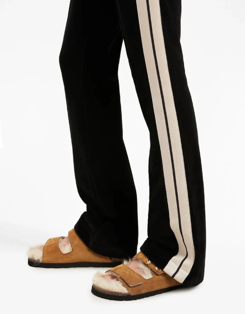 Velvet Flare Track Pants Black