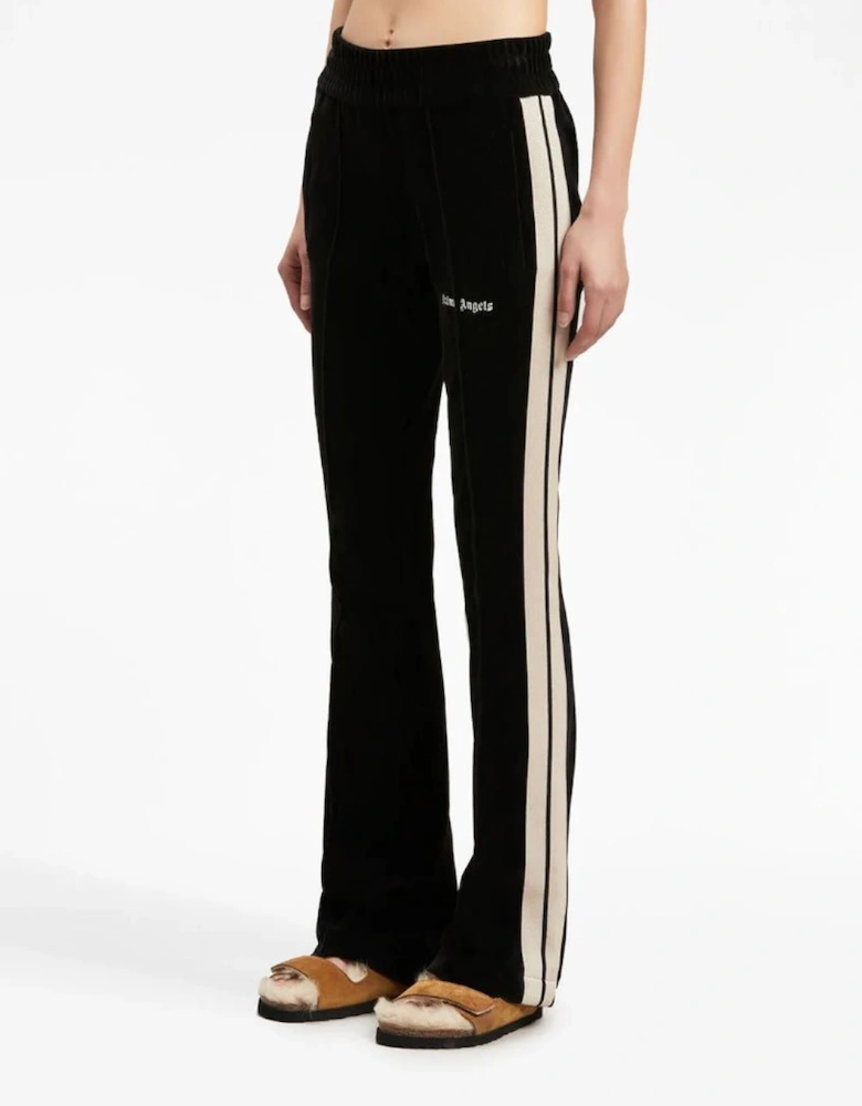 Velvet Flare Track Pants Black