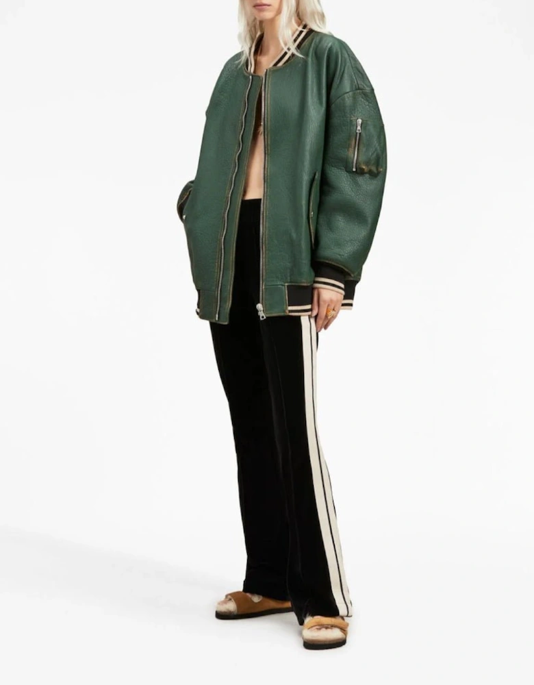 Velvet Flare Track Pants Black