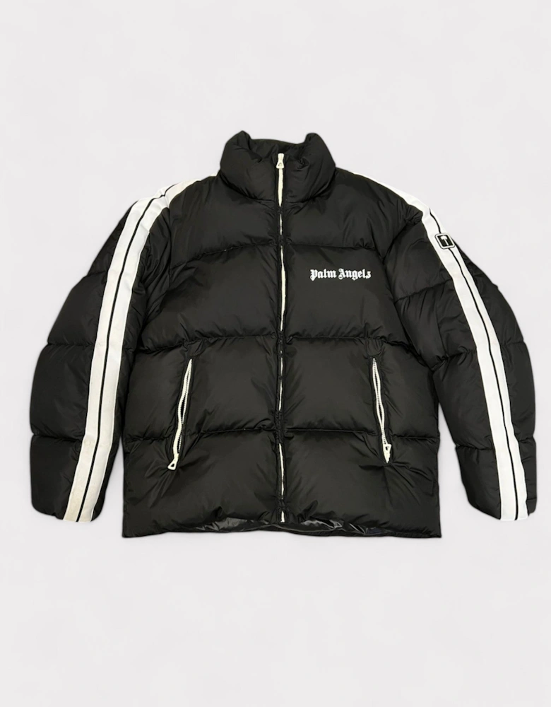 Black Quilted Down Track Jacket Black Wmns L