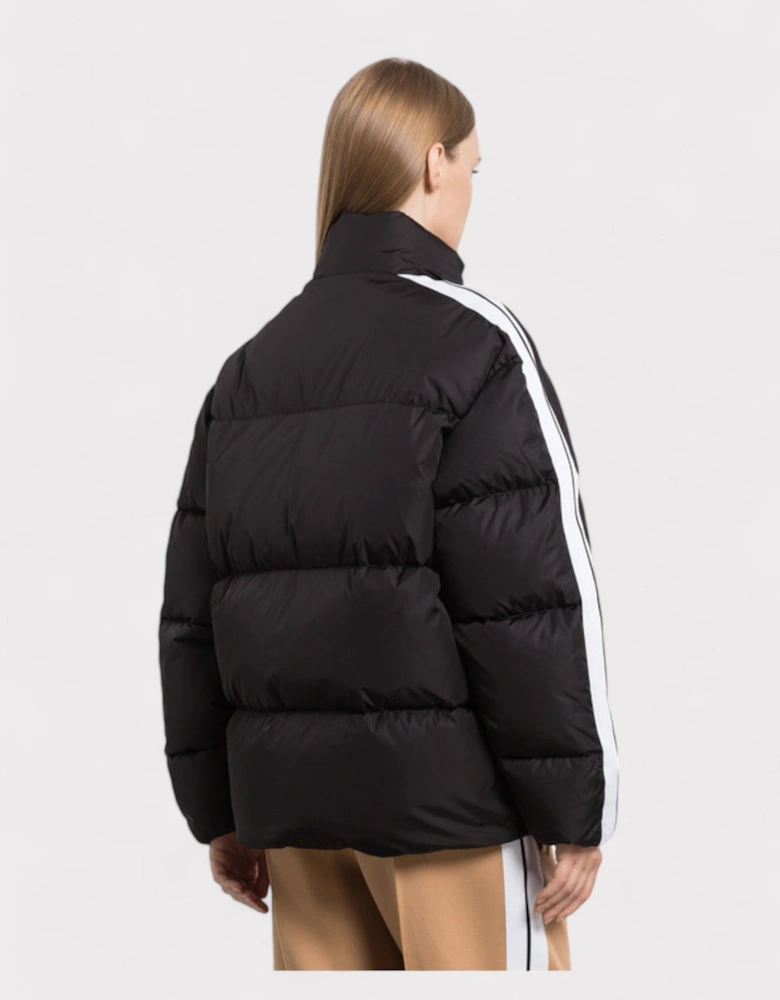 Black Quilted Down Track Jacket Black Wmns L