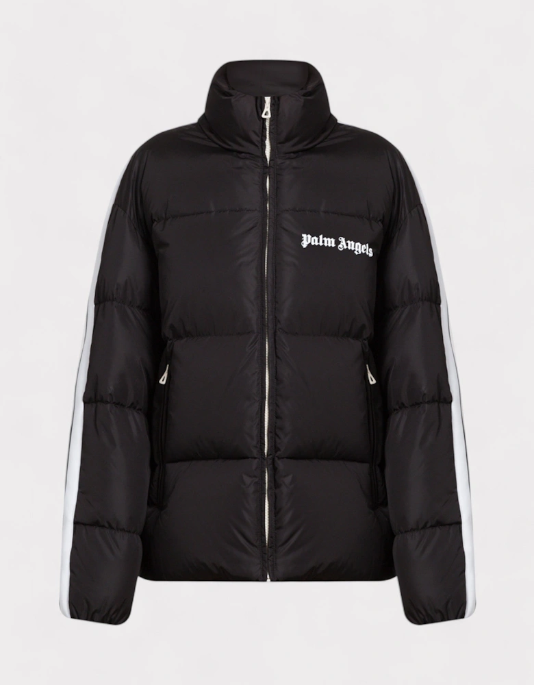 Black Quilted Down Track Jacket Black Wmns L