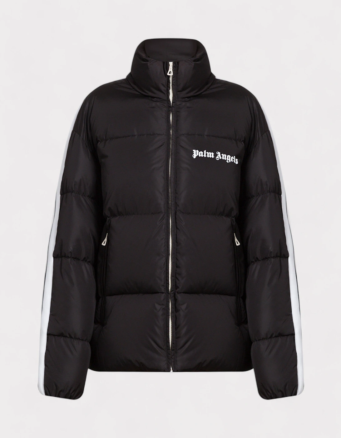 Black Quilted Down Track Jacket Black Wmns L