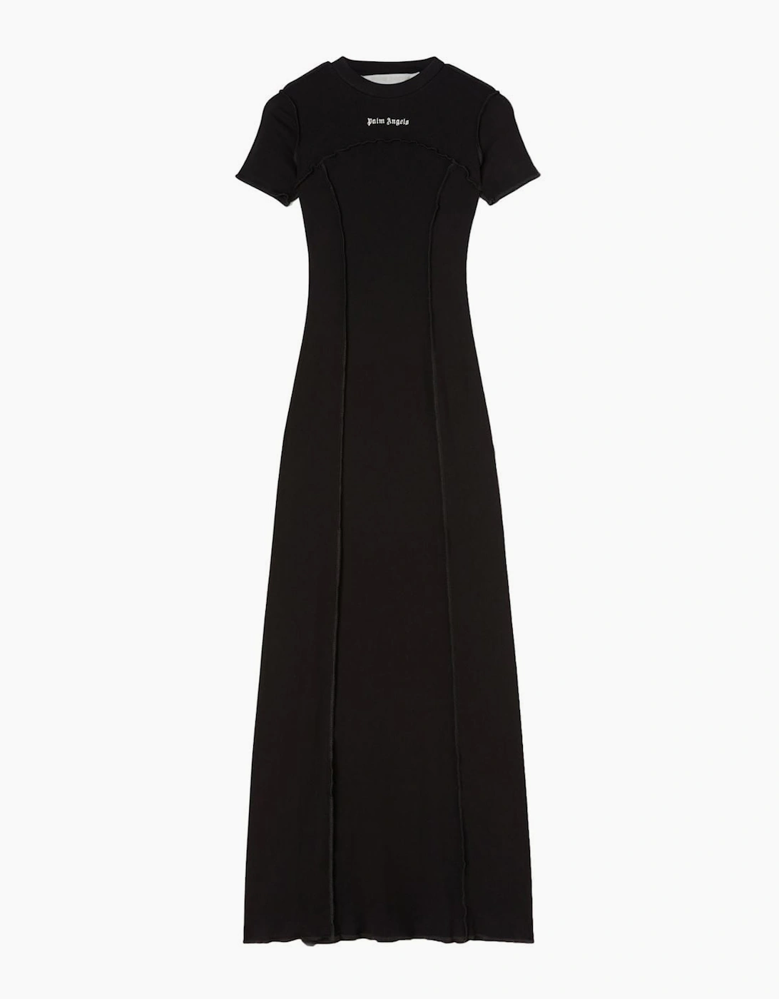 Women's Palm Angels open Back Logo Rib Dress Black - Size: 4