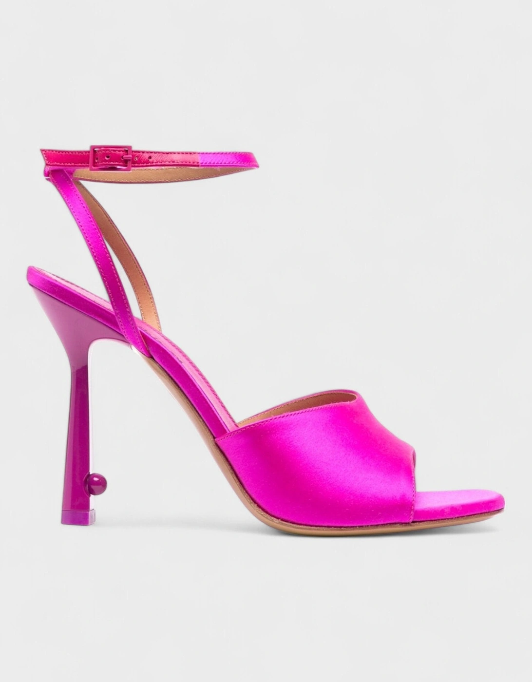 Pop Pearl Satin High Heels Fuchsia Pink, 4 of 3