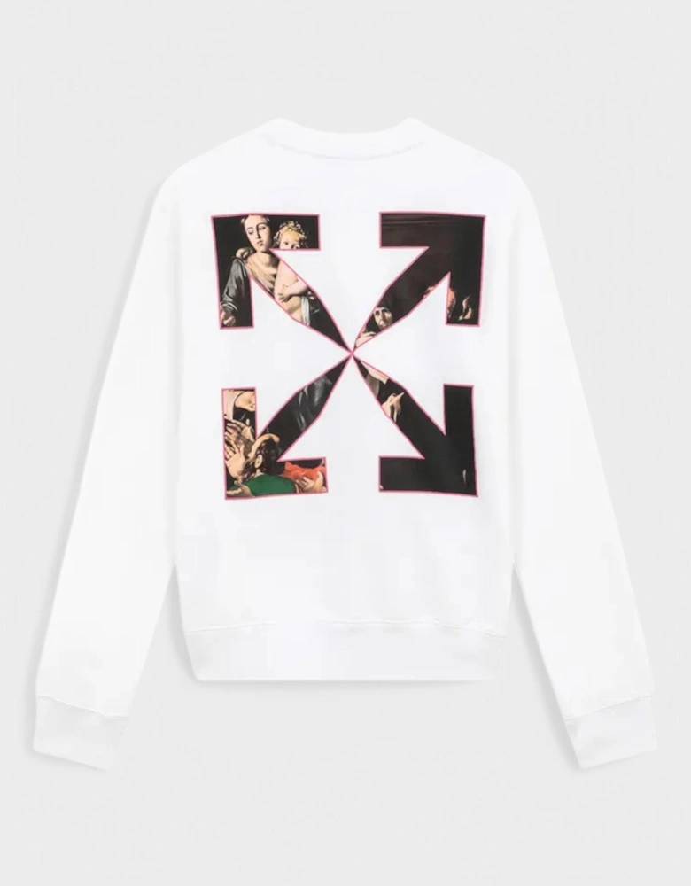 Sprayed Caravagio Slim Crewneck White
