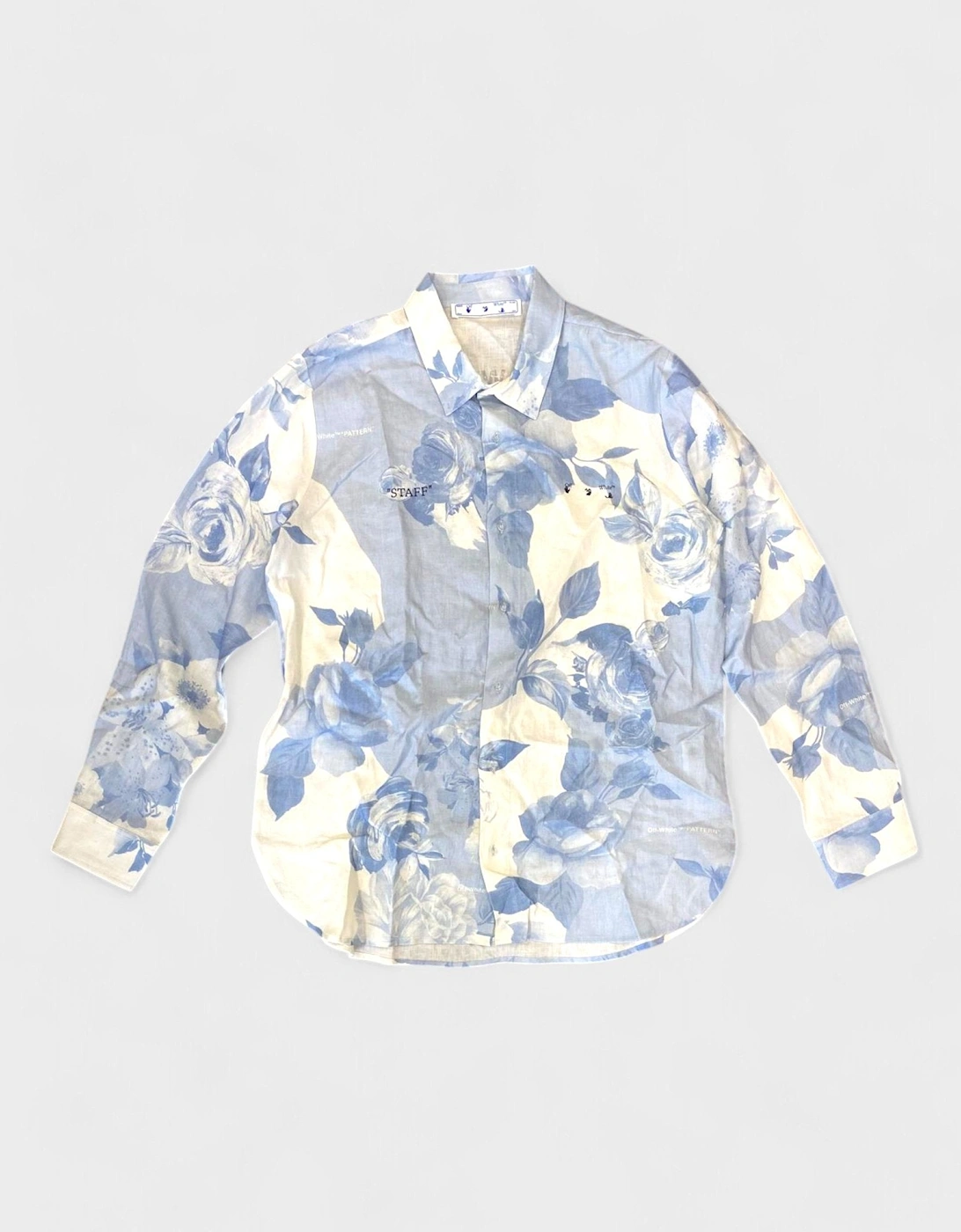 Staff Flowers Linen Shirt Blue, 7 of 6