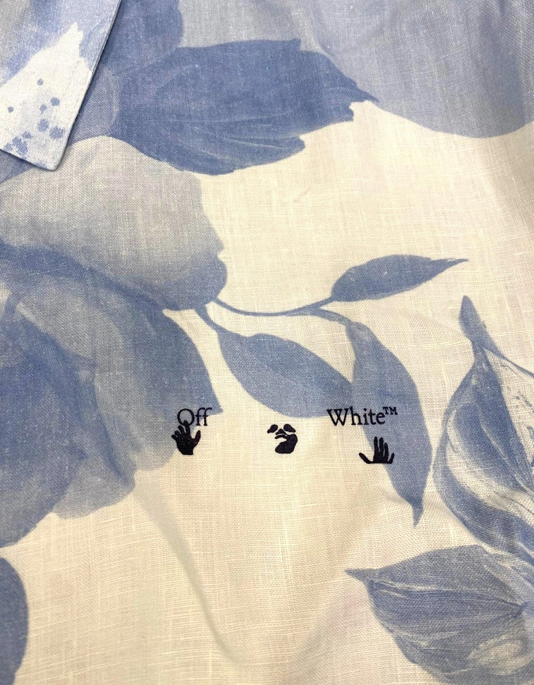 Staff Flowers Linen Shirt Blue