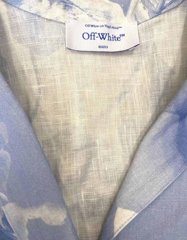 Staff Flowers Linen Shirt Blue