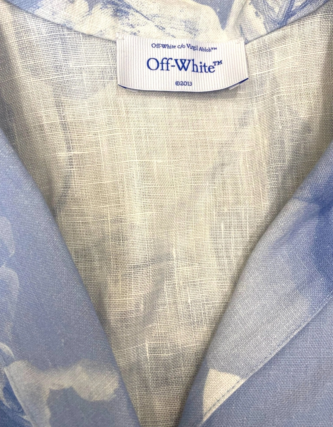 Staff Flowers Linen Shirt Blue