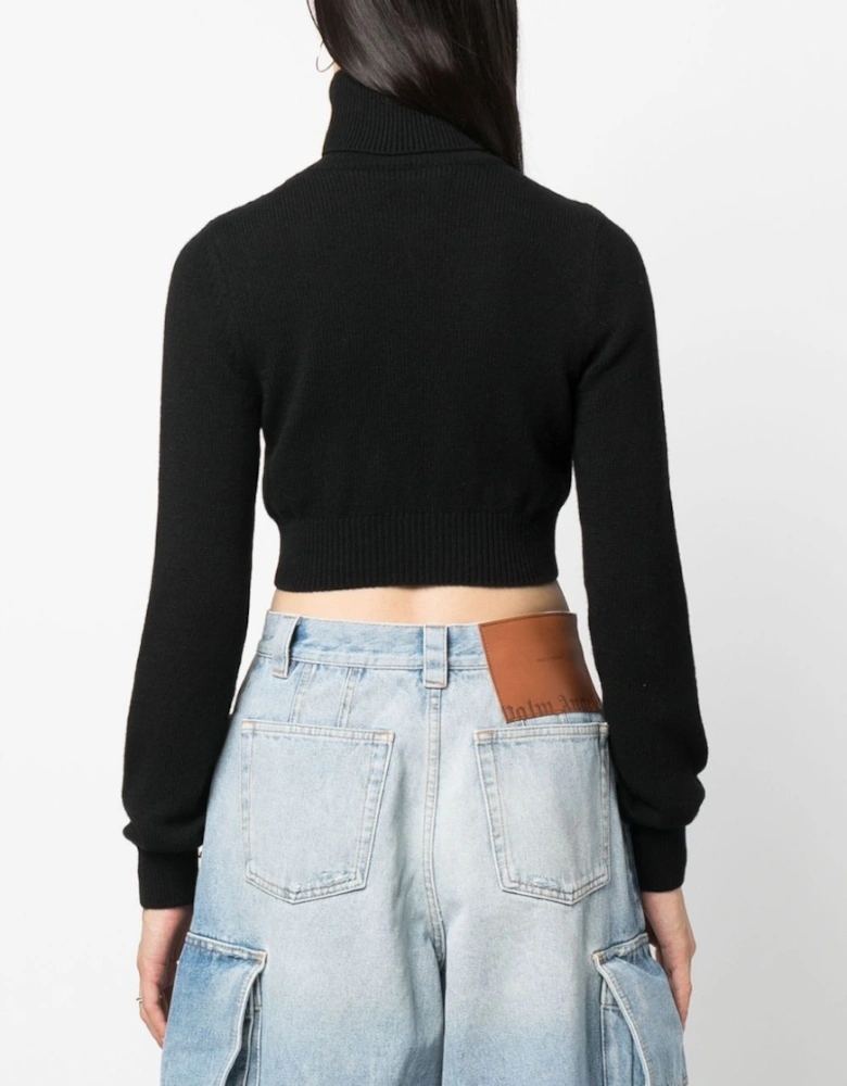 All Roads Cropped Turtleneck Jumper Black