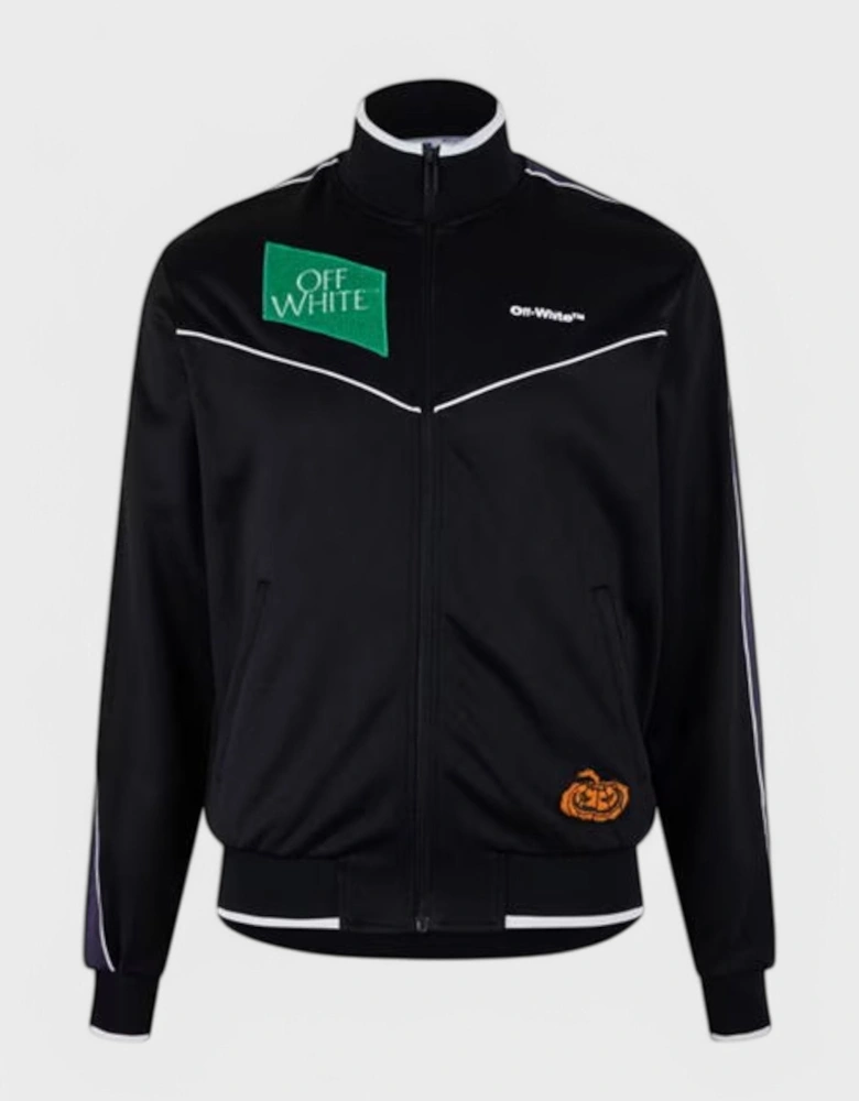 Logo Slim Track Jacket Black White