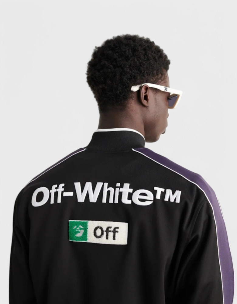 Logo Slim Track Jacket Black White