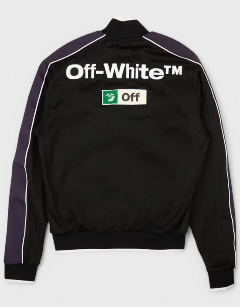 Logo Slim Track Jacket Black White