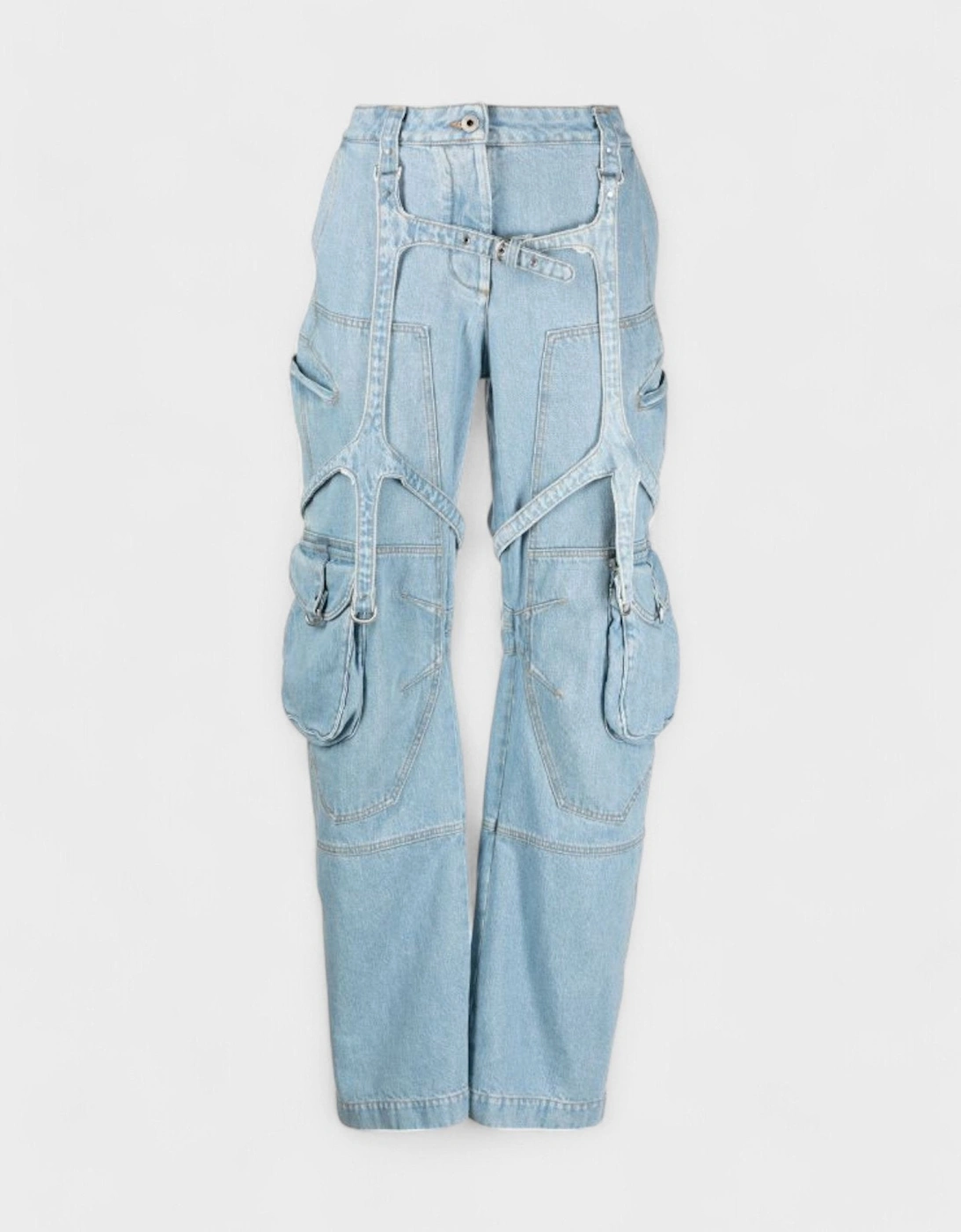 Bleach Cargo Pocket Over Pant Light Denim, 6 of 5