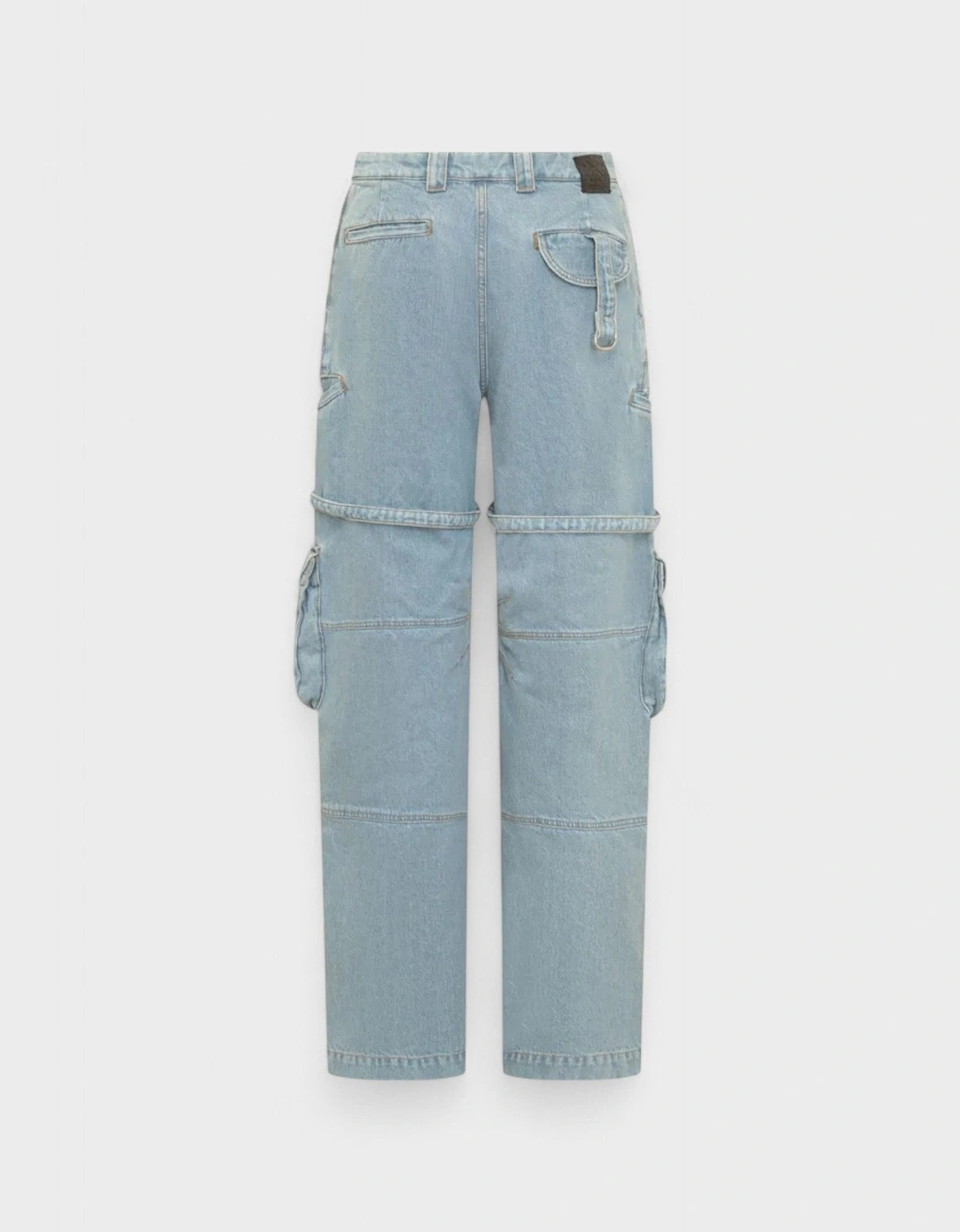 Bleach Cargo Pocket Over Pant Light Denim
